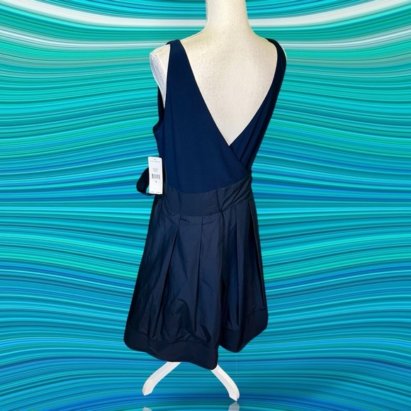 NWT Lauren Ralph Lauren ‘Taffeta-Skirt Dress’ in “Lighthouse Navy” Plus Size 16 - Picture 9 of 16